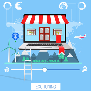 蓝色网店插图